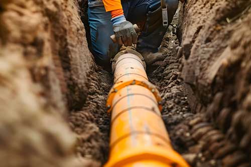 Fix Prairie Ridge broken water line in WA near 98385